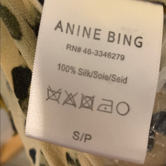 Anine Bing Silk Yellow and Black Cheetah Animal Print Shirt. Size S/P. EUC - Picture 4 of 5